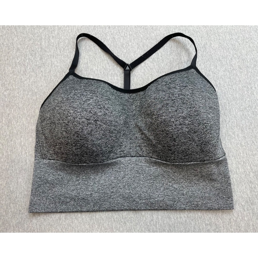 Victorias Secret PINK Sport Bra Women XL Gray Heathered Lightly Lined Racerback